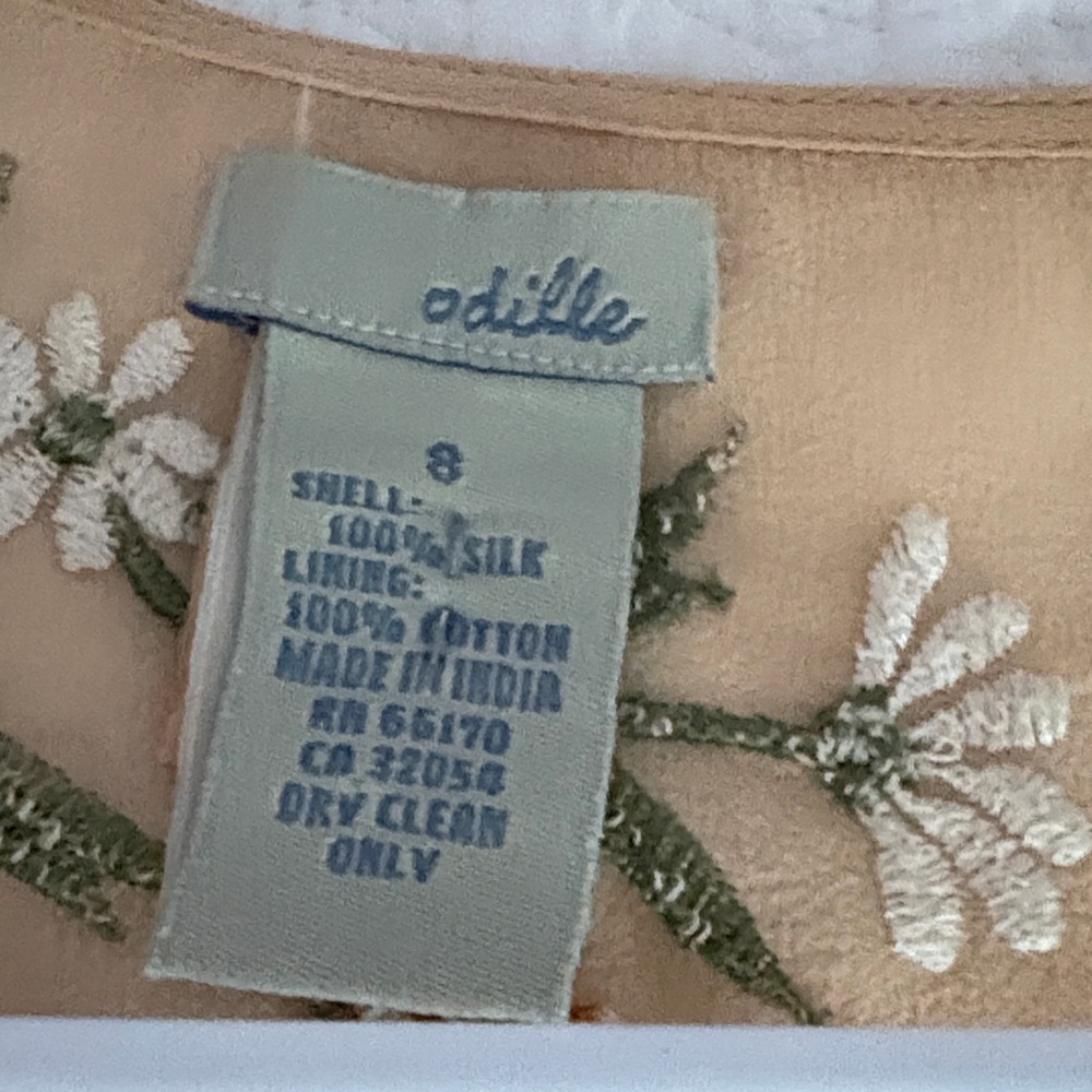 Odille Peach Floral Embroidered Wrap Blouse - Picture 4 of 4